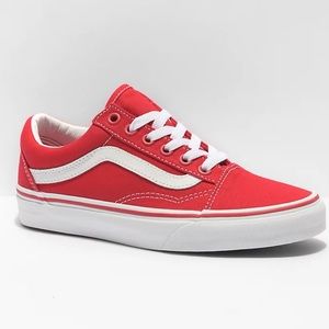 Used Red Old Skool Vans - Size 6.5